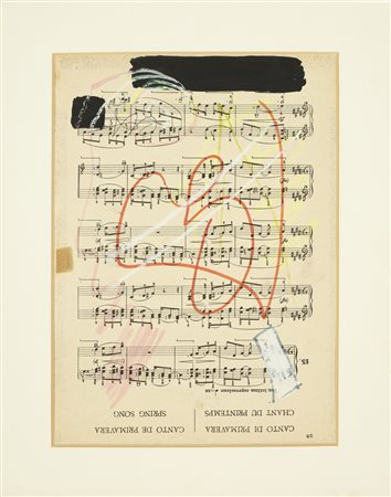 CHIARI GIUSEPPE (1926 - 2007) Senza titolo. . Tecnica mista su carta. Cm...