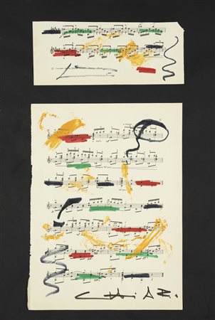 CHIARI GIUSEPPE (1926 - 2007) Senza titolo. . Tecnica mista su cartone. Cm...