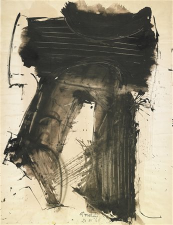 BERTINI GIANNI (1922 - 2010) Senza titolo. 1960. Tecnica mista su carta. Cm...