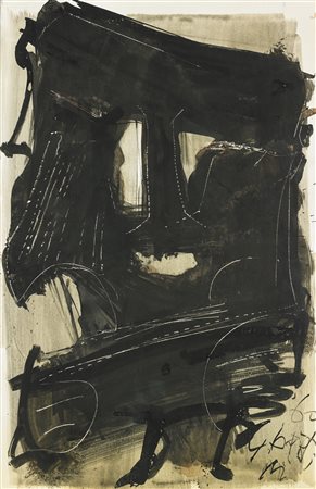 BERTINI GIANNI (1922 - 2010) Senza titolo. 1960. Tecnica mista su carta. Cm...