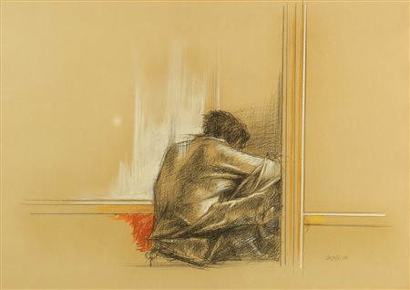 CAPPELLI GIOVANNI (1923 - 1994) Senza titolo. 1973. Tecnica mista su carta....