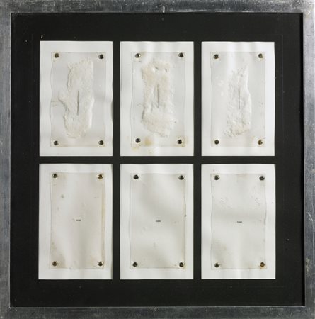 ESPOSITO ENZO (n. 1946) Dittico.Traccia gola-gola. 1971. Tecnica mista su...