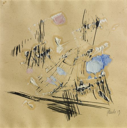 WINTER FRITZ (1905 - 1976) Senza titolo. 1959. Tecnica mista su carta. Cm...