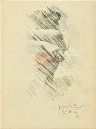 ROTELLA MIMMO (1918 - 2006) Senza titolo. 1971. Tecnica mista su carta. Cm...
