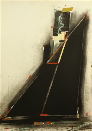 VELICKOVIC VLADIMIR (n. 1935) L'uomo che sale. 1981. Serigrafia ritoccata a...