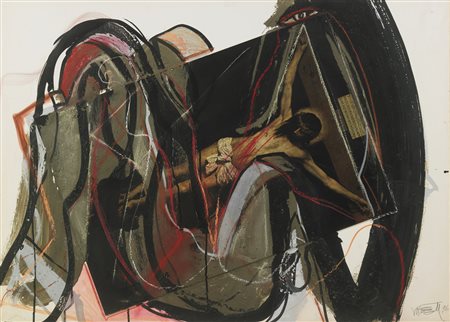 VOSTELL WOLF (1932 - 1998) Maja. 1986. Tecnica mista su cartone. Cm 107,00 x...