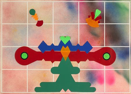 VOLPINI RENATO (n. 1934) Senza titolo. 1972. Tecnica mista su carta su...