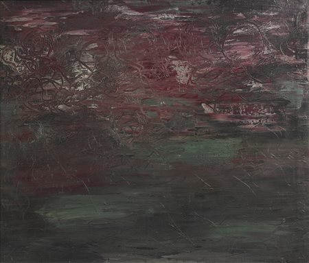 GUENZI COSTANTINO (1926 - 1989) Città. 1973. Olio su tela . Cm 100,00 x...