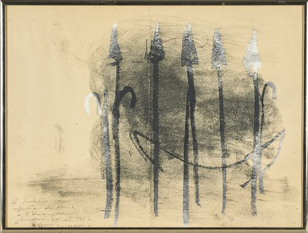 PIZZICANNELLA PIERO (n. 1955) Senza titolo. 1987. Tecnica mista su carta. Cm...