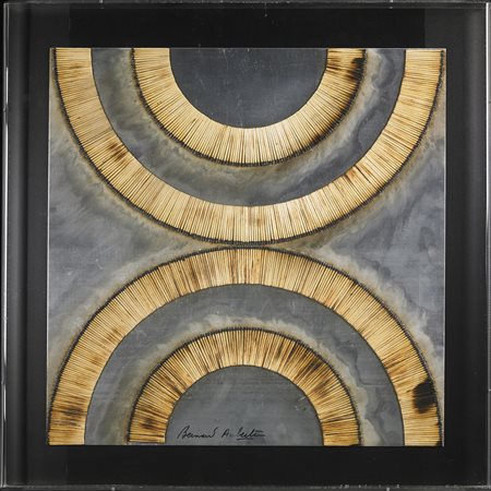 AUBERTIN BERNARD (1934 - 2015) Dessin de Feu. 2010. Fiammiferi su lamiera. Cm...