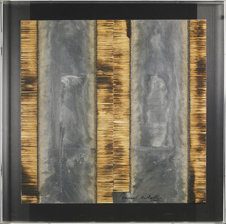 AUBERTIN BERNARD (1934 - 2015) Dessin de Feu. 2010. Fiammiferi su lamiera. Cm...