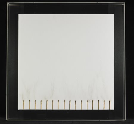 AUBERTIN BERNARD (1934 - 2015) Dessin De Feu. 2010. Fiammiferi bruciati su...