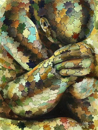 RABARAMA (n. 1969) Trans -leusuer. 1997. Olio su tela . Cm 72,00 x 95,00....