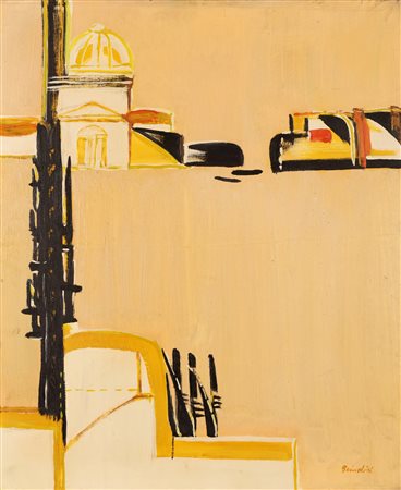 BRINDISI REMO (1918 - 1996) Senza titolo. Olio su tela . Cm 50,00 x 60,00....