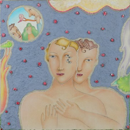 LUCA ALINARI, Il signore e la signora Mesmer, Olio e tecnica mista su tela...