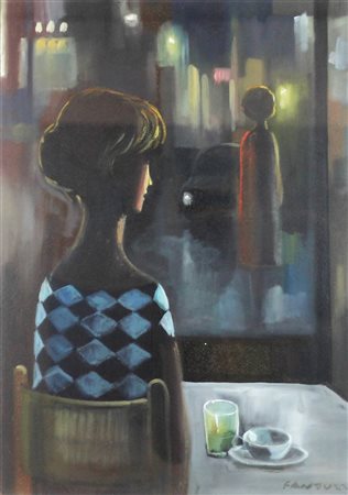 ELIANO FANTUZZI, Senza titolo, Olio su tela Dim.70x50 Firmato al verso...