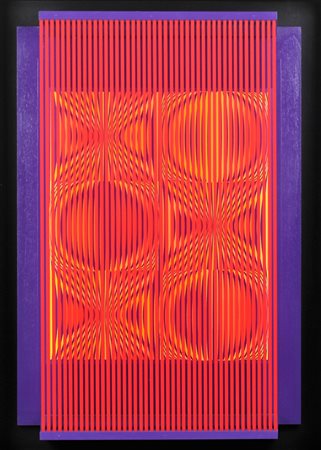 ALBERTO BIASI, Smorfie in rosso, Rilievo Ottico dinamico Anno 2000 Dim.53x35...