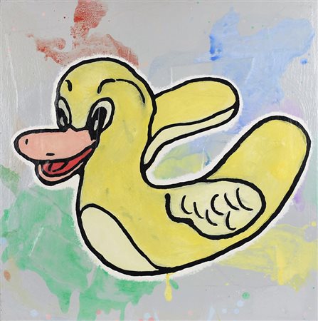 HARTFORD BAECHLER, Wicked messenger, Acrilico e collage di tessuto su tela...