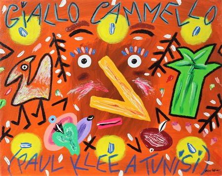 BRUNO DONZELLI, Giallo cammello "Paul Klee a Tunisi", Olio e tecnica mista su...
