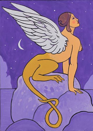 LUIGI MASTRANGELO, Sfinge, Acrilico su tela Anno 2004 Dim. 35x25 Autentica su...