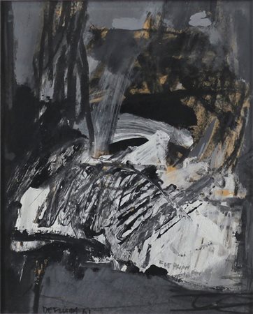 FERNANDO DE FILIPPI, Senza titolo, Tecncia mista su cartone Anno 1961...