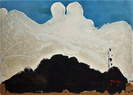 DAVIDE ORLER, Ricordo di una prima nevicata a Mezzano, Tecnica mista e olio...