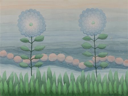 IVAN RABUZIN, Senza titolo, Acquerello su carta Dim. 56x74 Autentica su foto...