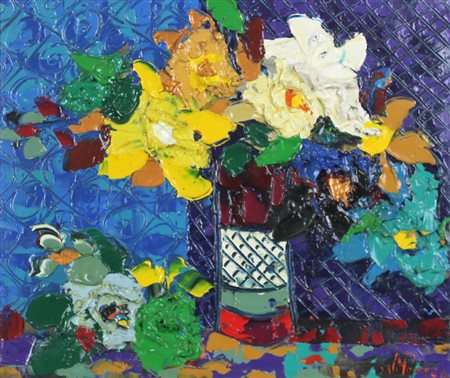 NELU PASCU, Senza titolo, Acrilico su tela Anno 2006 Dim.50x60 Al verso data...