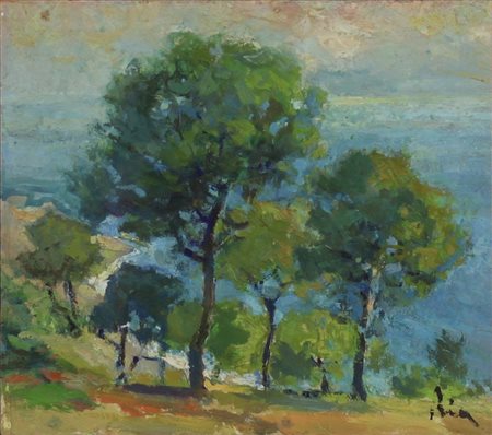 AMILCARE BIA, Senza titolo, Olio su tavola Dim. 21,7x24,5 Firmato in basso a dx