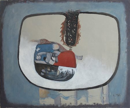 LUCIANO GATTI, Il nido dell'averla, Olio su tela Anno 1980 Dim. 25x30 Al...