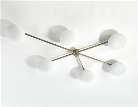 Angelo Lelii (Ancona 1915 - 1987)Lampada a plafone a sei luci modello "6...