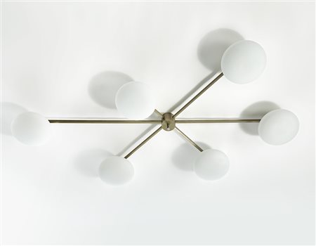 Angelo Lelii (Ancona 1915 - 1987)Lampada a plafone a sei luci modello "6...