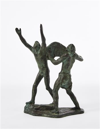 Ercole Drei (Faenza 1886 - Roma 1973)"Dedalo e Icaro"Piccola scultura in...