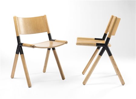 Mauro Pasquinelli (Firenze 1931)Coppia di sedie modello "Nodo". Produzione...