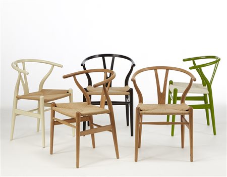 Hans Jørgen Wegner (Tønder 1914 - Copenaghen 2007)Cinque sedie modello...