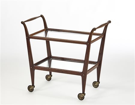De Baggis Carrellino con struttura in palissandro indiano e piani in...