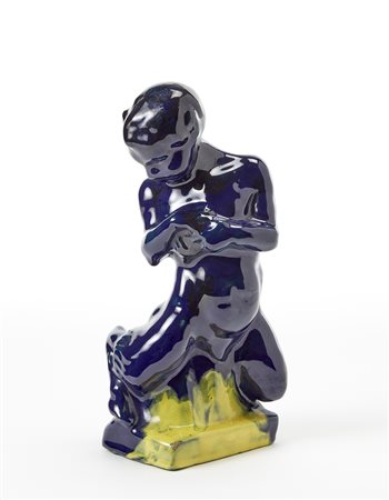 Alfredo Biagini (Roma 1886 - Roma 1952)(Attribuito)"Fauno"Scultura in...