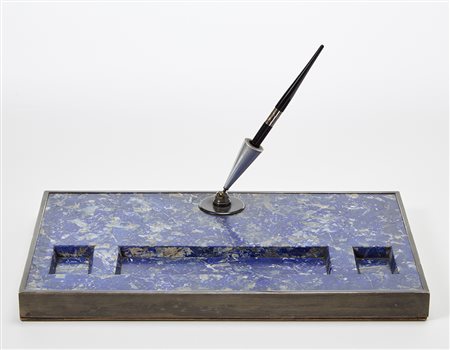 Miracoli Set da scrivania in lapislazzuli con ghiera in argento zigrinato...