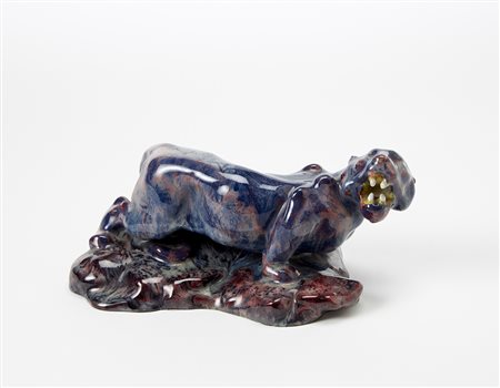 Alfredo Biagini (Roma 1886 - Roma 1952)(Attribuito)"Pantera"Scultura in...