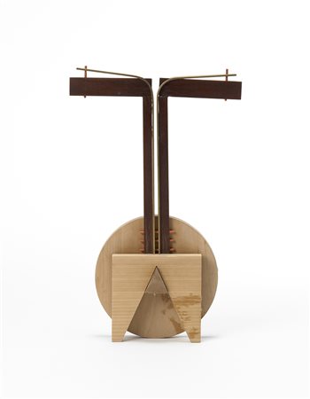 Carla Venosta (Monza 1926)Crocifisso da tavolo, modellino in legni pregiati...