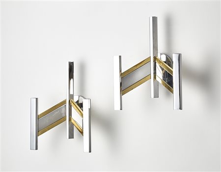 Gaetano Sciolari (1927 - 1994)Due appliques a tre fiamme. Produzione...