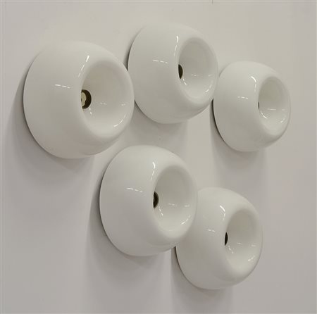 Achille Castiglioni (Milano 1918 - 2002)Lotto di cinque plafoniere modello...