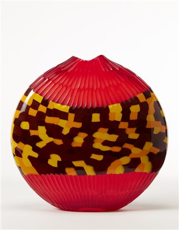 Andrea Zilio (Venezia 1966)Grande vaso circolare a sezione schiacciata in...