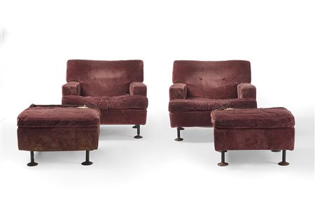 Marco Zanuso (Milano 1916 - Milano 2001)Lotto composto da coppia di poltrone...