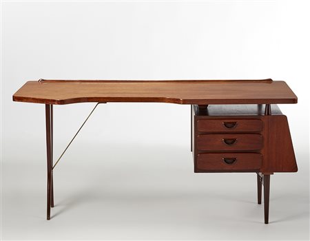 Louis Van Teeffelen (1921 - 1972)Scrivania con tre cassetti laterali....