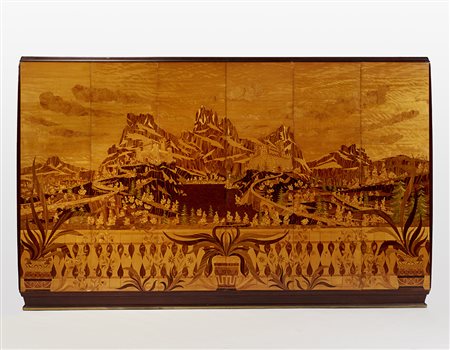 Ebanisteria Fratelli Turri Grande armadio a sei ante in legno impiallacciato...