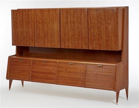 Mobile da ufficio in legno di mogano impiallacciato e massello. Quattro...