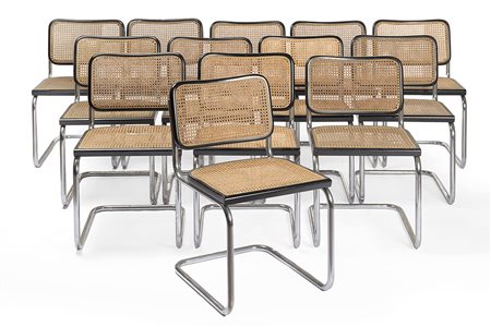 Marcel Breuer (Pécs 1902 - New York 1981)Tredici sedie modello "Cesca "....
