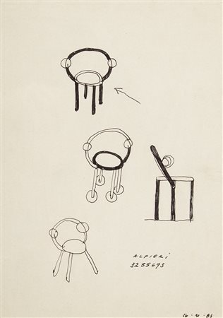 Michele De Lucchi (Ferrara 1951)Schizzo di studio per la seggiolina modello...