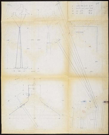 Gino Sarfatti (Venezia 1912 - Gravedona 1985)Disegno tecnico della lampada da...